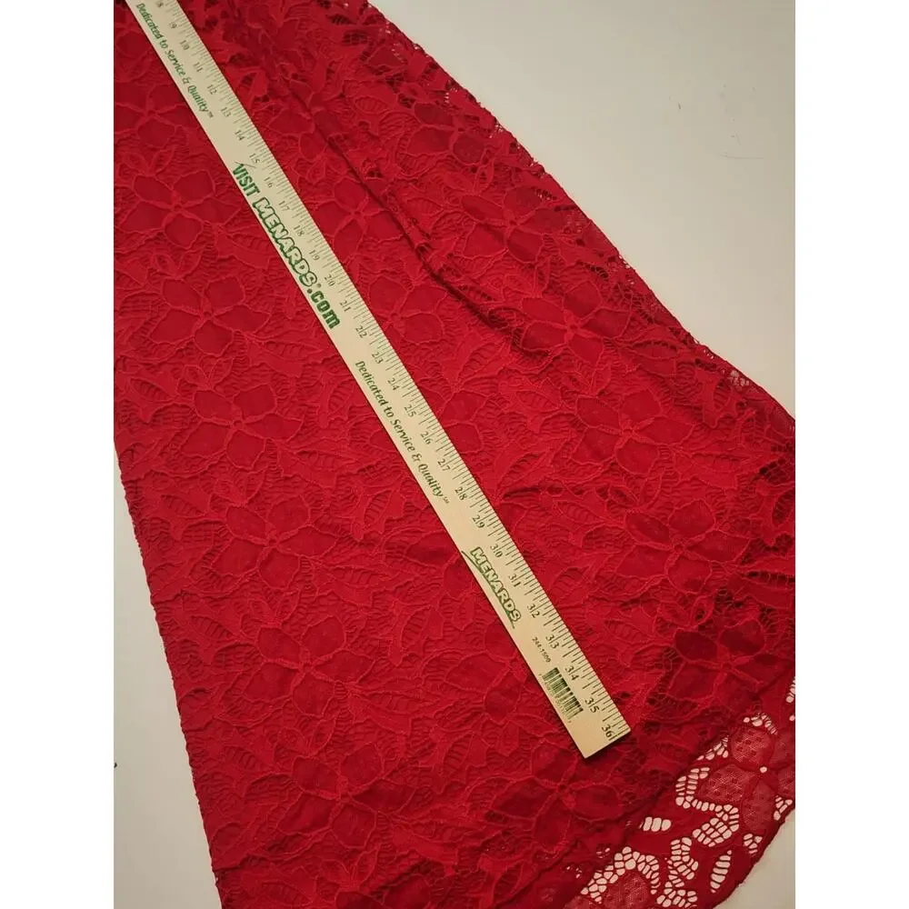 LulaRoe Lucy Skirt, Small, Red/Blue, Lace Overlay NWT